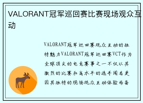 VALORANT冠军巡回赛比赛现场观众互动